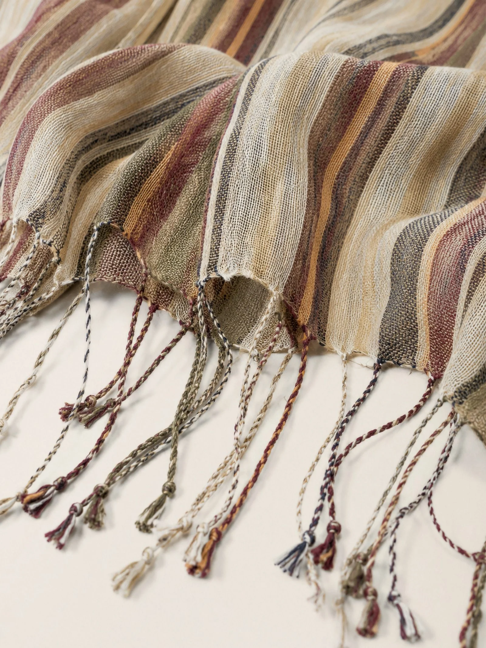 Textured Linen Lightweight Wrap Scarf - Image 4