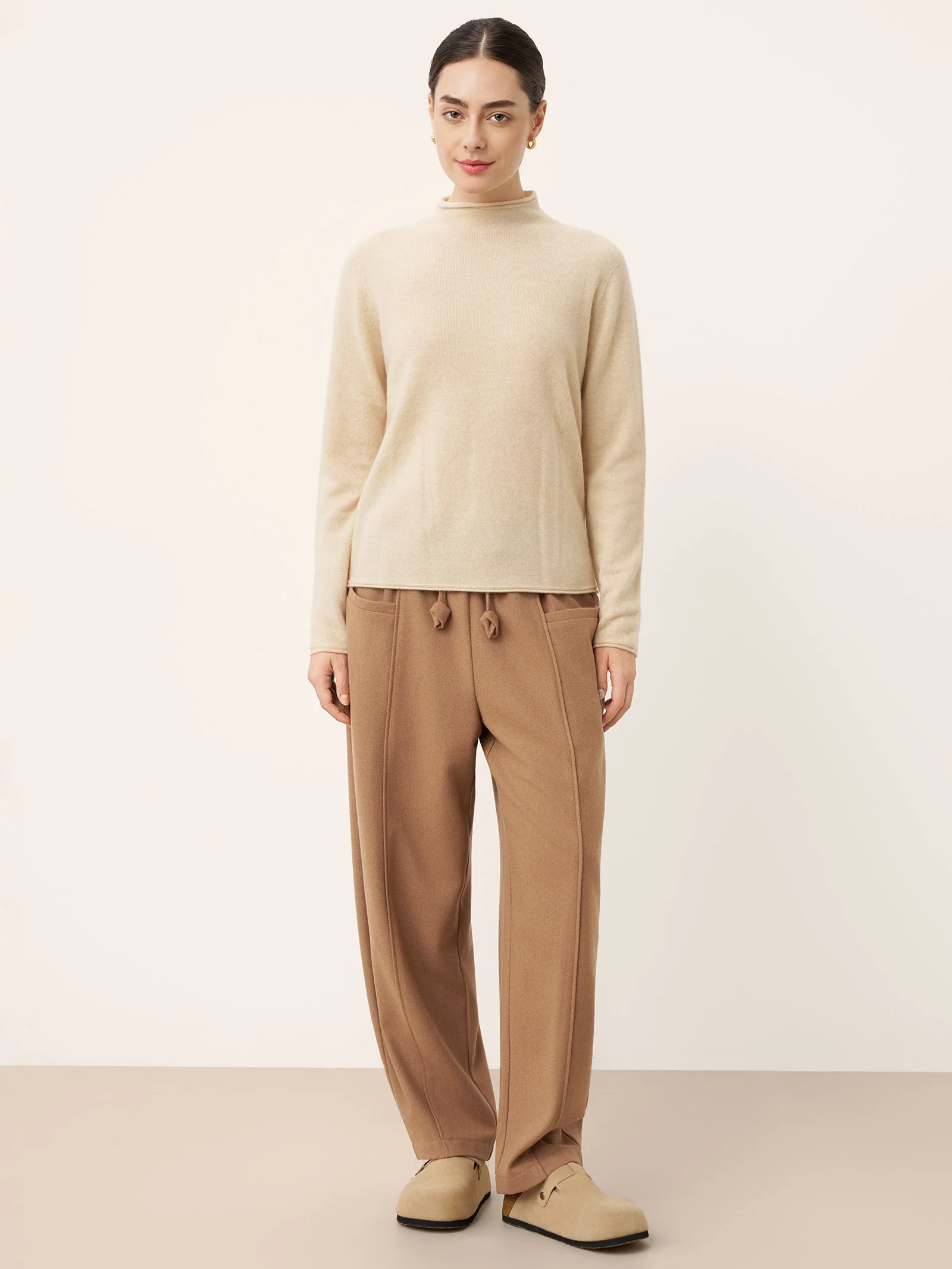 Wool Drawstring Patch Pocket Pants PRISCILLA - Image 6