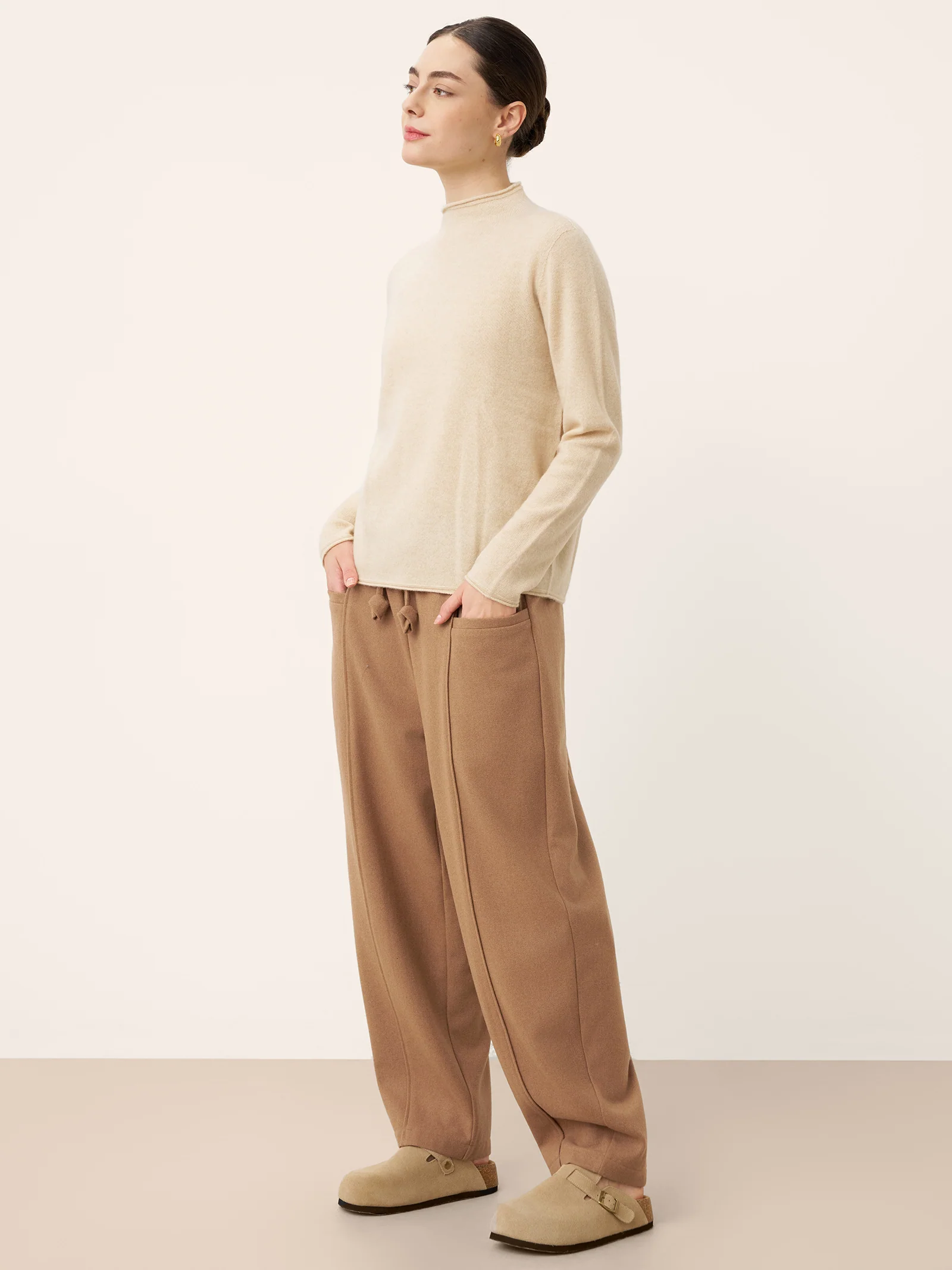 Wool Drawstring Patch Pocket Pants PRISCILLA - Image 7