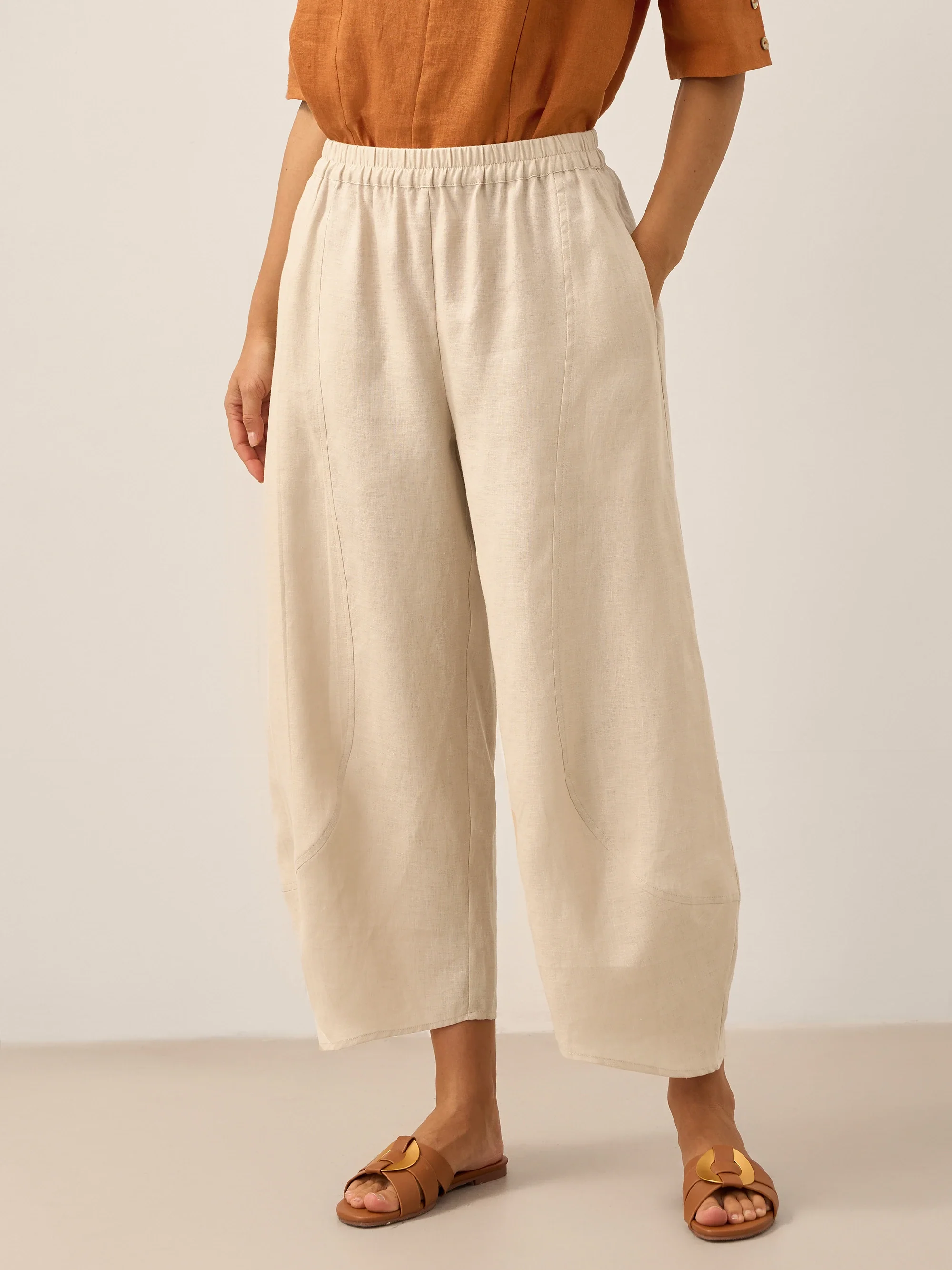 100% Linen Classic Ankle Pants ZOE - Image 29
